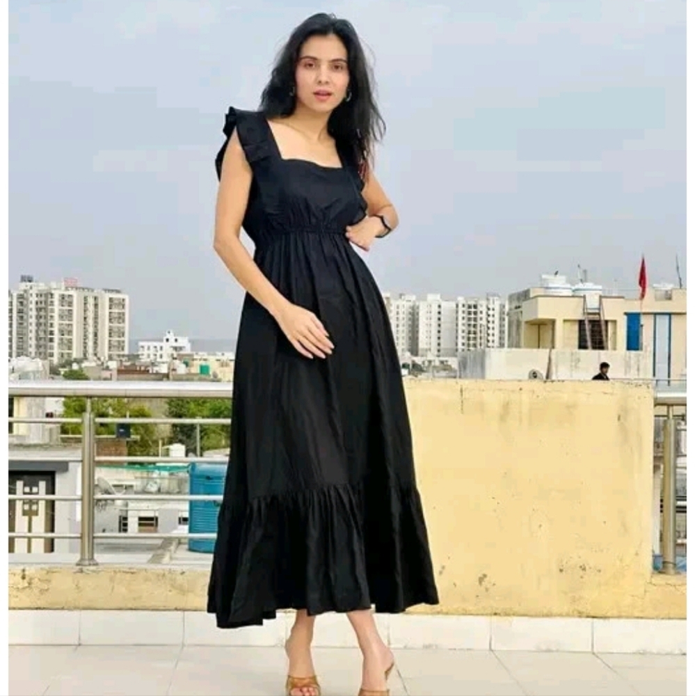 Elegant Black Ruffle Dress